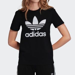 Adidas black & white Trefoil short sleeve tee NWT
